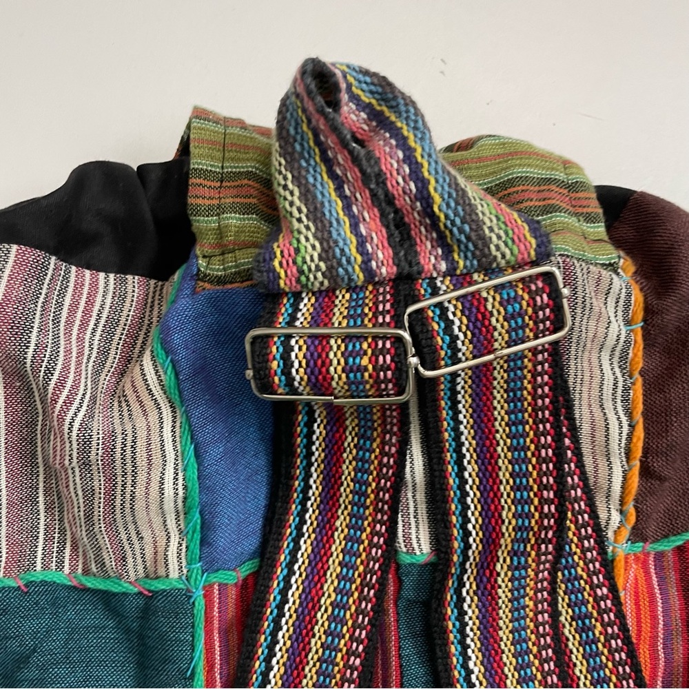 Patchwork Backpack Sack Boho Artsy Ethnic Festiva… - image 5